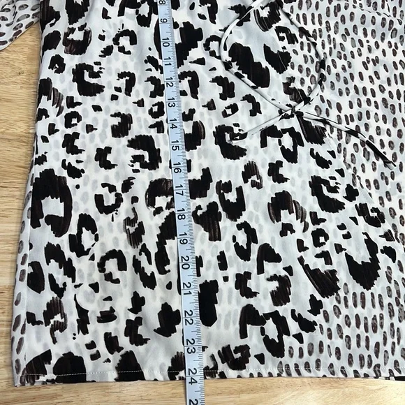 CAbi Animal Print Faux Wrap Scoop neck Long Sleeve Blouse - Picture 7 of 11
